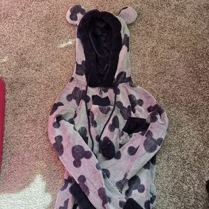 Mickey Mouse Print Hooded Onesie